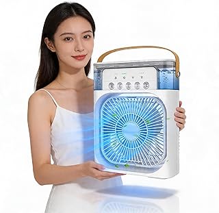 Drumstone 3-in-1 Portable Air Cooler Fan | Instant Mist Cooling with 5 Spray Ports | 600ml Leak-Proof Tank for 12H Use | Price In India