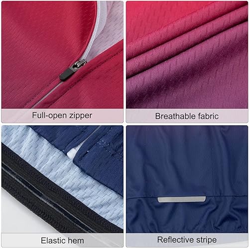 Miniatura 5 de ROTTO Camiseta de ciclismo para hombre, camiseta de manga corta, color degradado