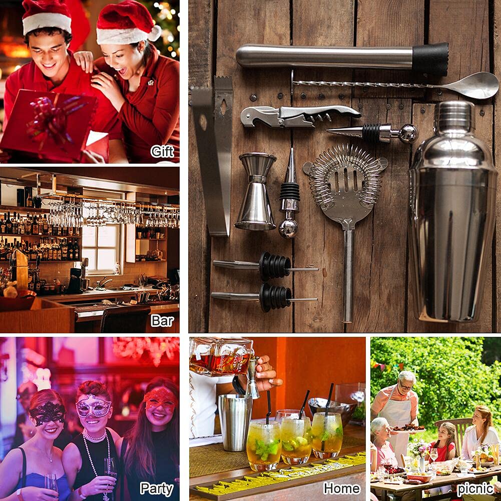 Surmounty 15 Pieces Bar Set Accessories,Stainless Steel Bar Tools