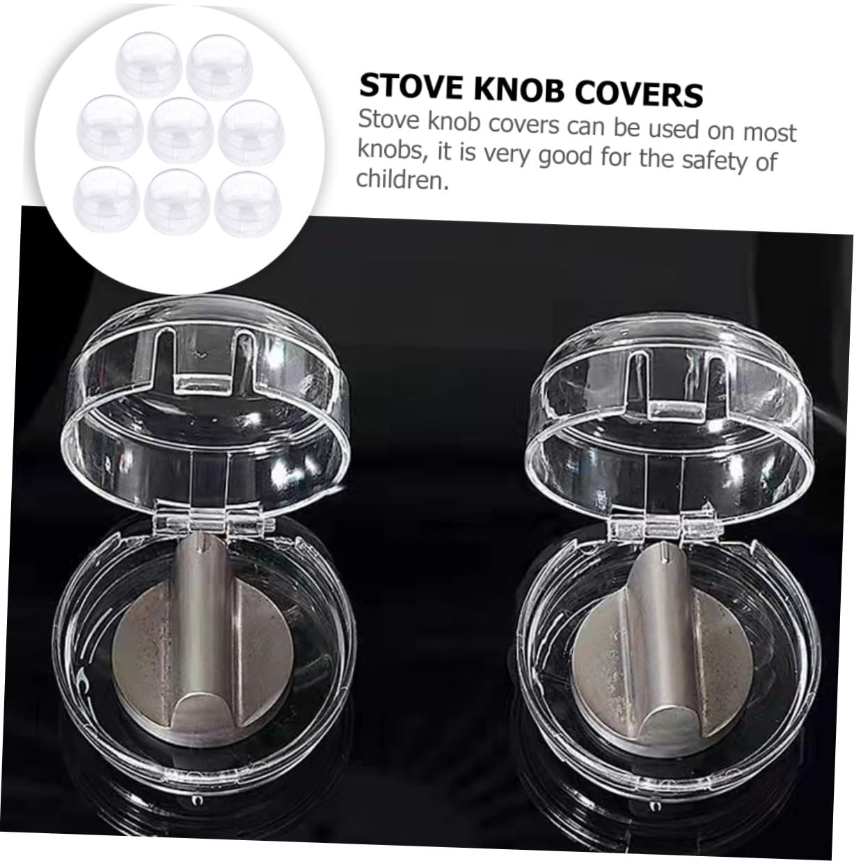 8Pcs Safety Gas Stove Knob Covers Heat Resistant Stove Switch Protectors Household Safety Cover Accessory Prevents Accidental Gas Leakage