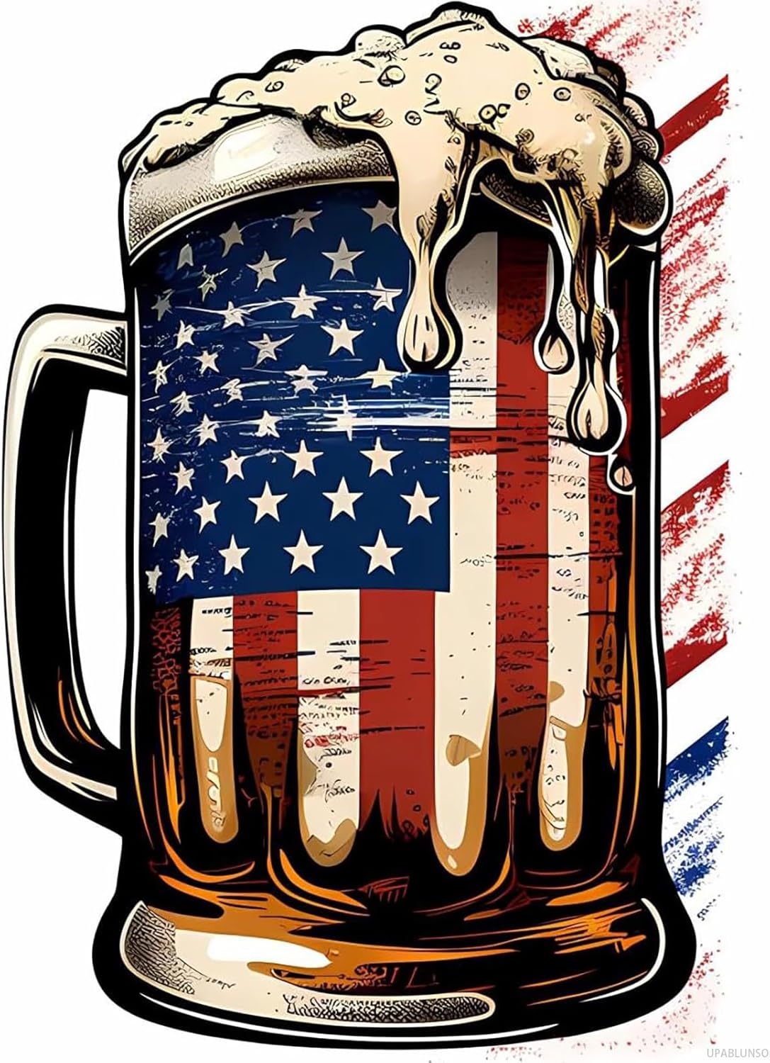 UPABLUNSO Patriotic Flag Beer Diamond Painting Kits, Full Round Diamond Art Kits for Adults 5D Diamond Art, Personalized Gifts for Family and Friends Home Wall Decor, 12x16 inch