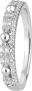 ZILGI Elegant Infinity Curve Diamond 925 Sterling Silver Ring for Women Premium CZ Studded Slim Band Ring Sparkling Minima... Price In India
