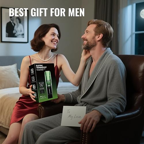 Miniatura 2 de Cortadora de barba prémium para hombres, kit de afeitadora eléctrica al vacío para hombres, 20 niveles ajustables, afeitadora en húmedo y seco,