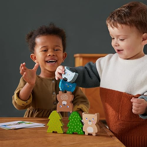 Miniatura 2 de HABA Forest Friends - Juguete apilable de madera - Juego de clasificación Montessori y clasificador de formas para niños pequeños - Bloques de