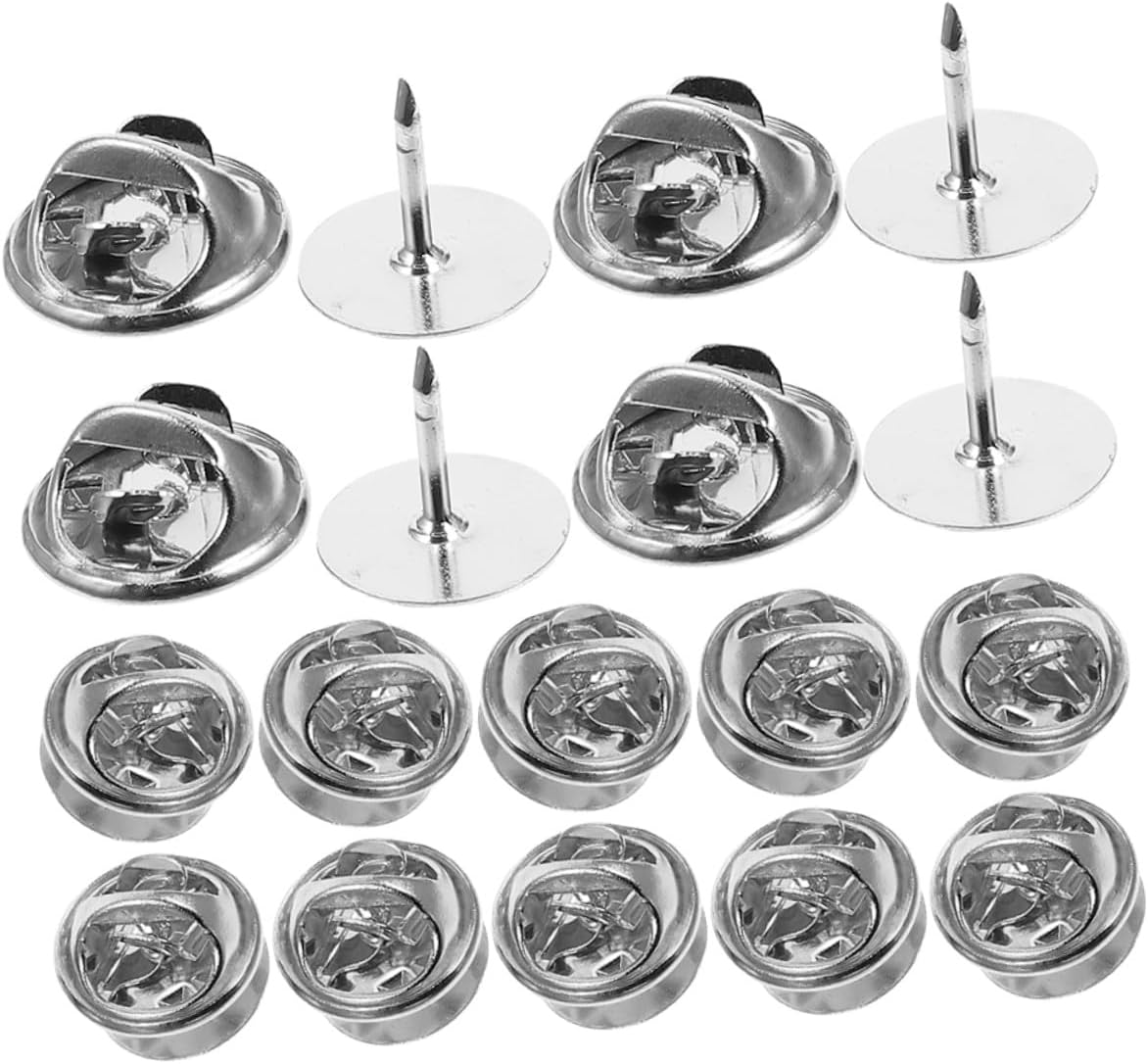 80pcs Stainless Steel Pin Backs for Brooches Safety Lapel and Badges Locking Mechanism for Accessories and Crafts