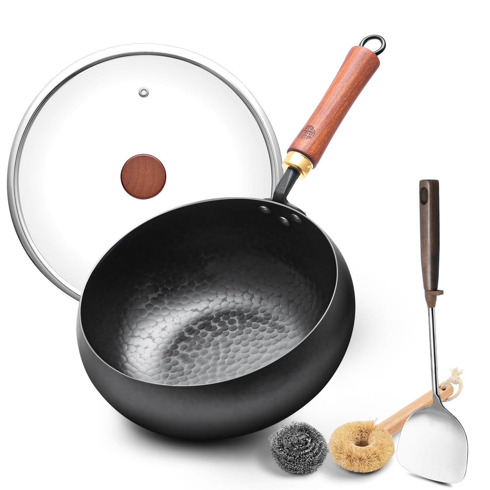 WANGYUANJI 9.5 inch carbon steel wok