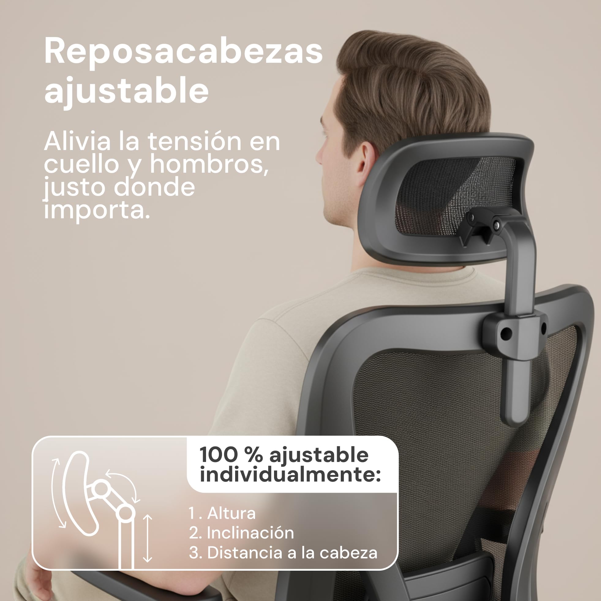 Alpha Silla Escritorio [Original] Silla giratoria sobre Ruedas | Silla ergonómica con 11 ajustes de Confort para hasta 150 kg | Silla Oficina para Trabajar Desde casa