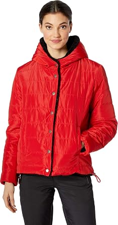 Sanctuary Womens Fast Pass Reversible Puffa Jacket, Red/Black, X-Large US 14