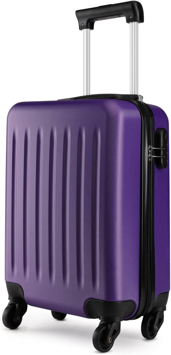 Kono Airline Approved Carry on Suitcase 19 Inch Hardside Carry on Luggage, Small Suitcase with Spinner Wheels Lightweight Rolling Cabin Suitcase (Puple) Carry-On 19-inch Purple
