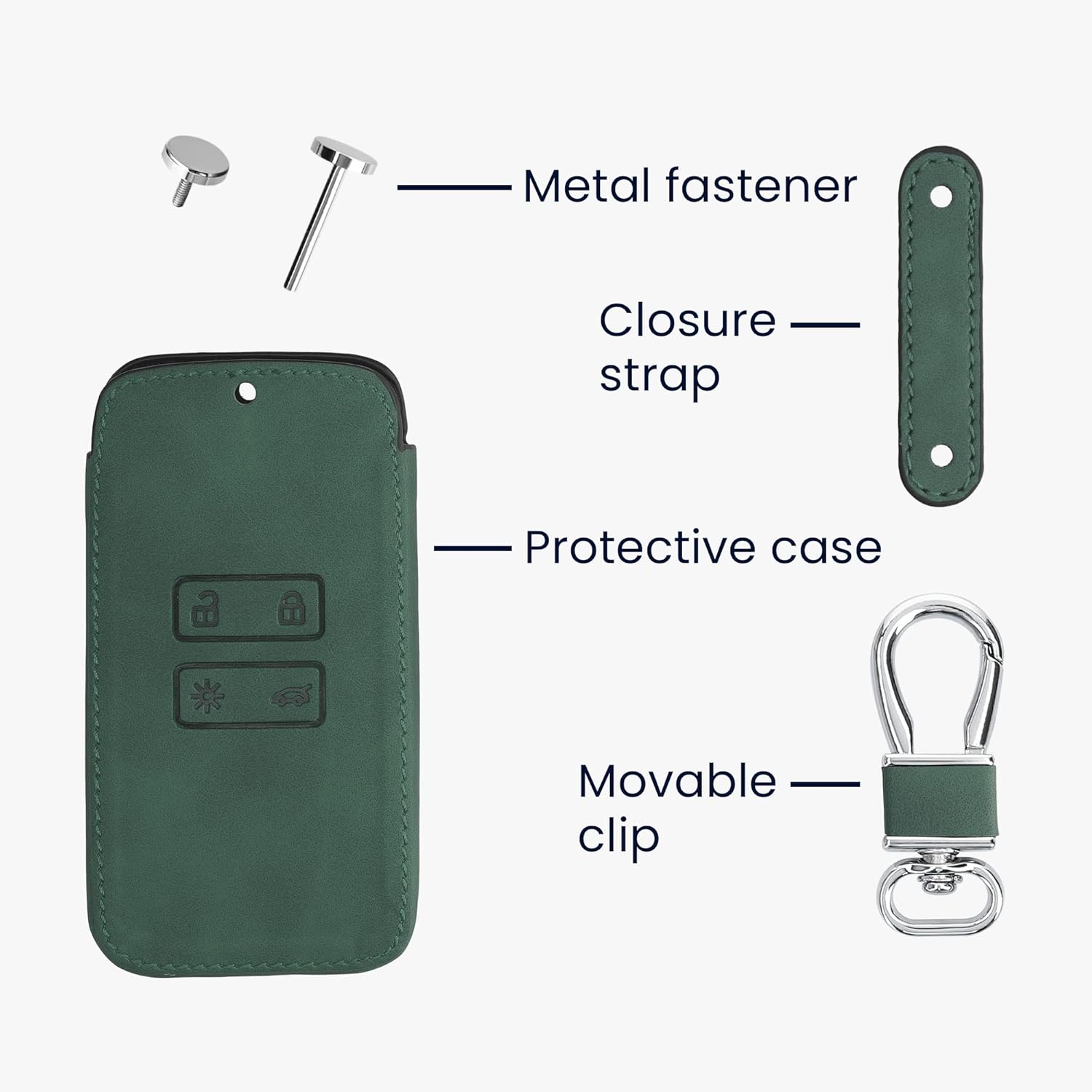 kwmobile Car Key Cover Compatible with Renault 4 Button Car Key Smart Key (only Keyless Go) - Image 5