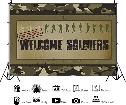 Army Soldier Backdrop 5x3ft Welcome Soldiers Photography Background
