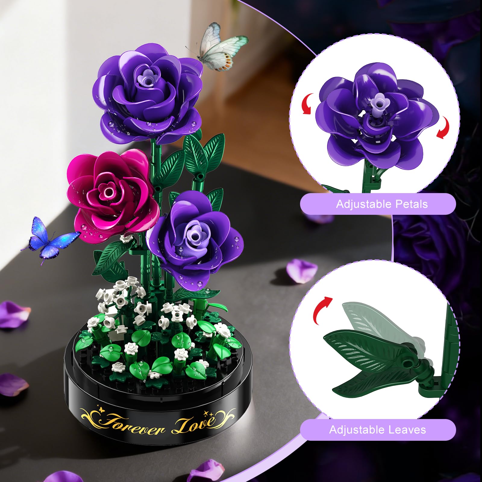 HiWEEGO Flowers Building Set including LED Light & Cover - Image 4