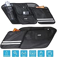 Vista 5 de AUFER Organizadores de alforjas de motocicleta para lado izquierdo y derecho, bolsas de almacenamiento, bolsa organizadora compatible con Touring