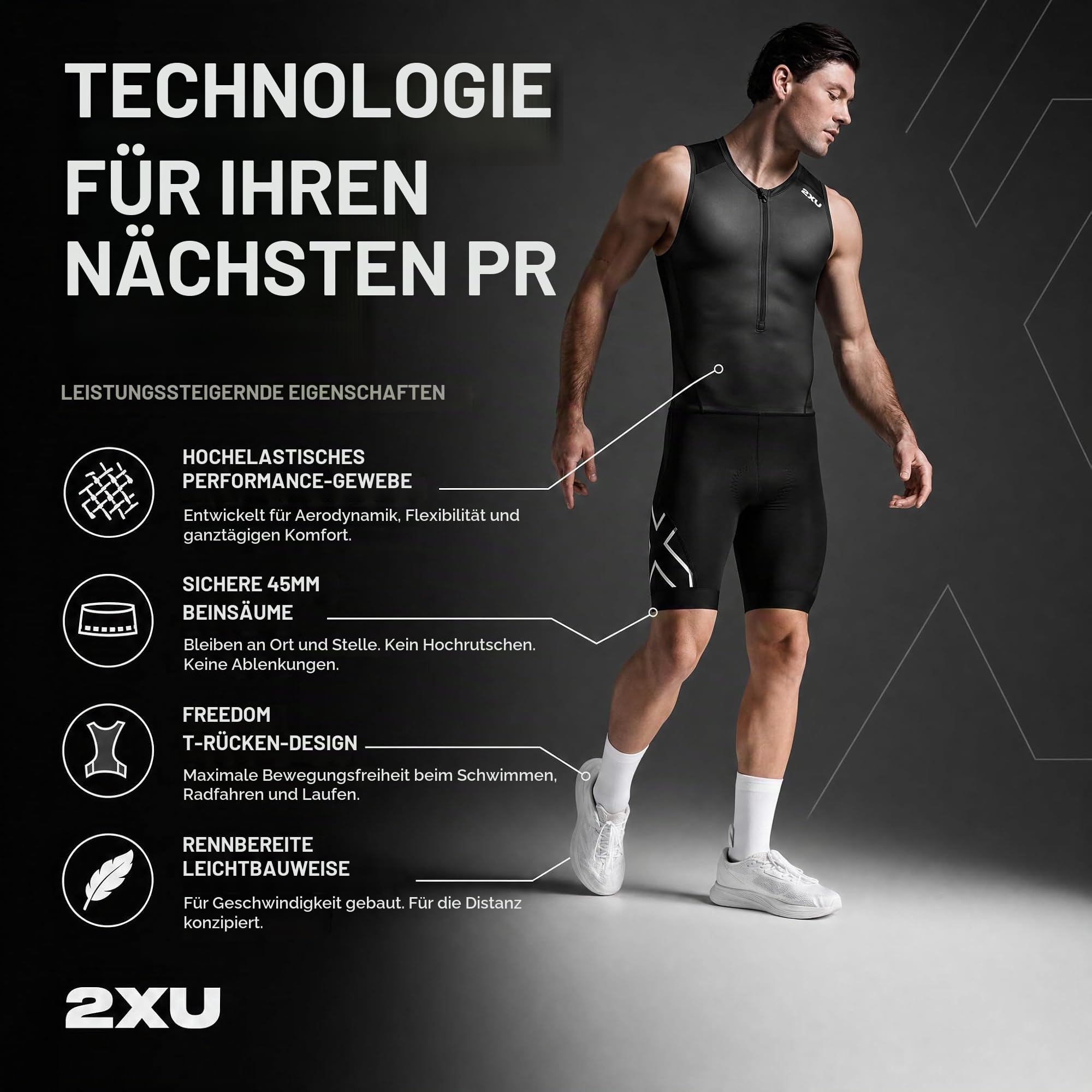 2XU Herren Trisuit mit Ärmeln