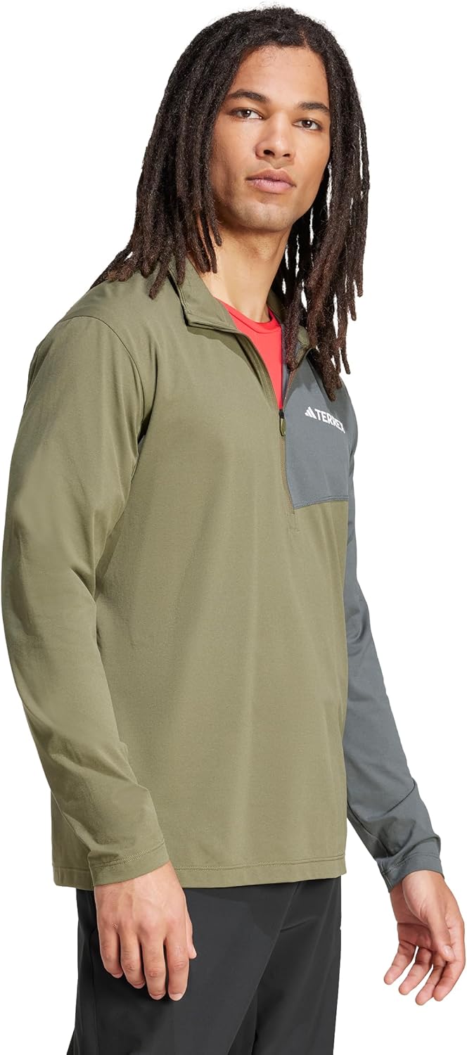 Adidas Mens Terrex Multi Half-Zip Long Sleeve Hiking T-Shirt - Image 3