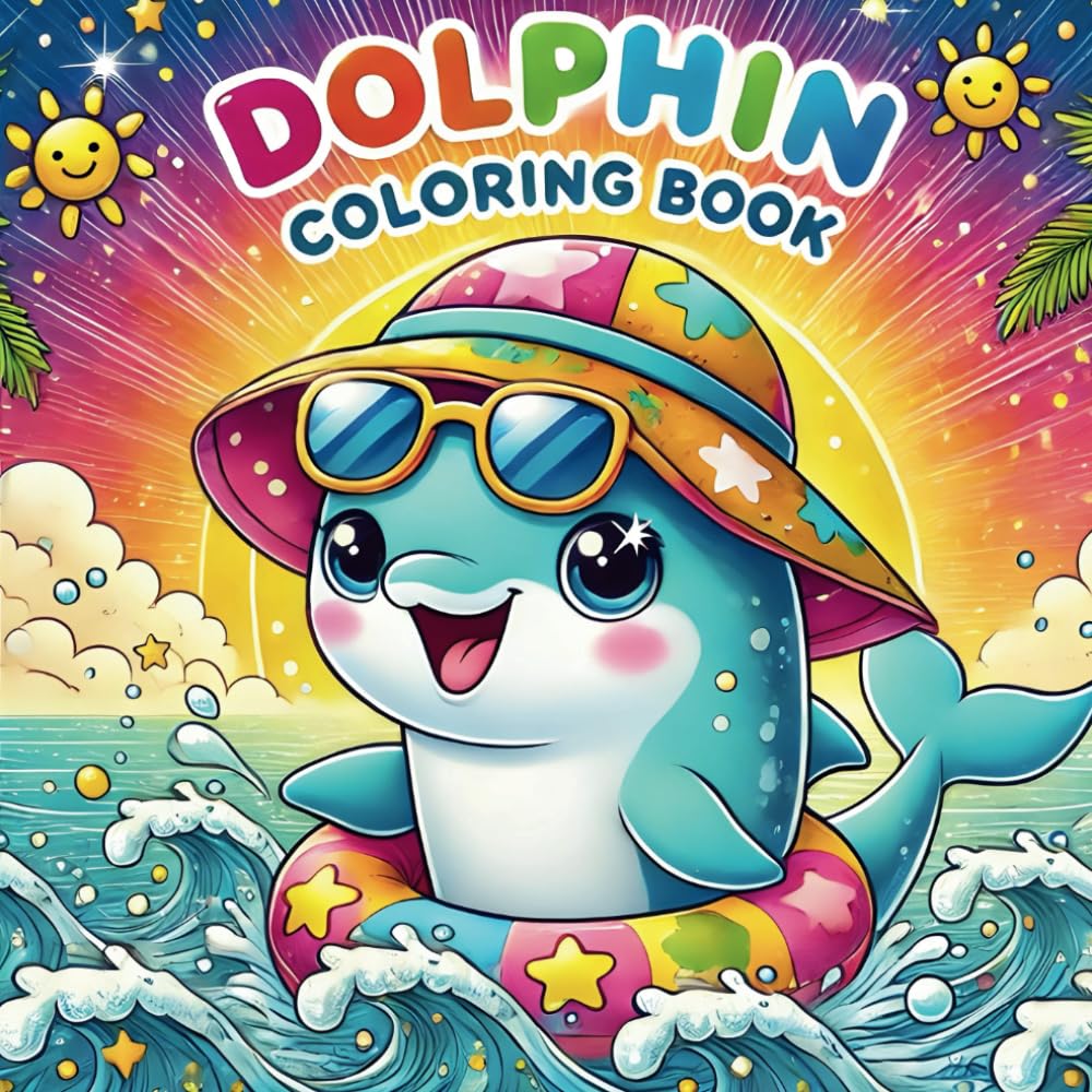 Dolphin Coloring Book: Educational Ocean Animals and Fun Facts for Kids, Dolphin Coloring Pages for Children Featuring Marine Life Illustrations, Sea Creatures, and Engaging Activities