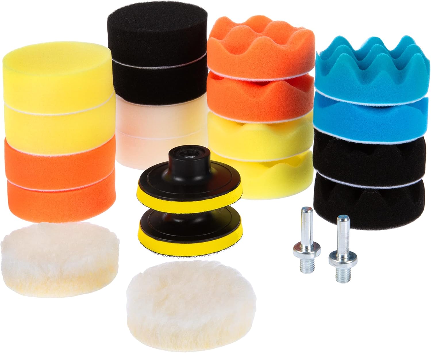 CANOPUS Buffing Pads, Polishing Pad Kit, Buffer for Car Detailing, Polishing Wheel for Drill, Car Polishers and Buffers Kit for Sanding, Polishing, Waxing & Sealing Glaze, 3 inch, 11 Pieces