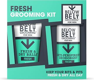 Below The Belt Grooming, Fresh Grooming Kit Gift Set Includes Fresh & Dry Ball and Anti Perspirant Deodorant, Protects against Sweat, Odour and Chafing, Fresh Scent