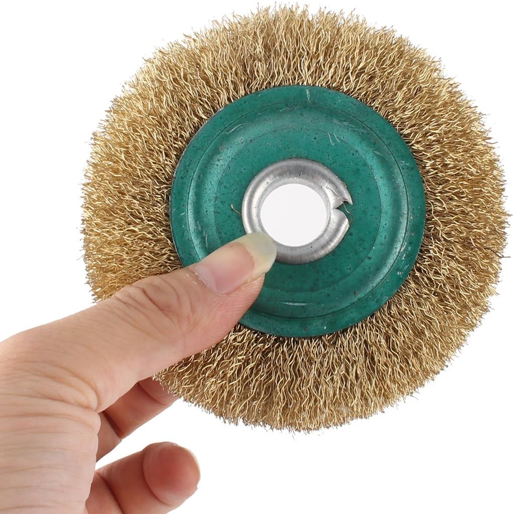 Aexit Angle Grinder Abrasive Wheels & Discs Circular Type Coarse Crimped Wire Wheel Brush Flap Wheels 10.5cm Diameter