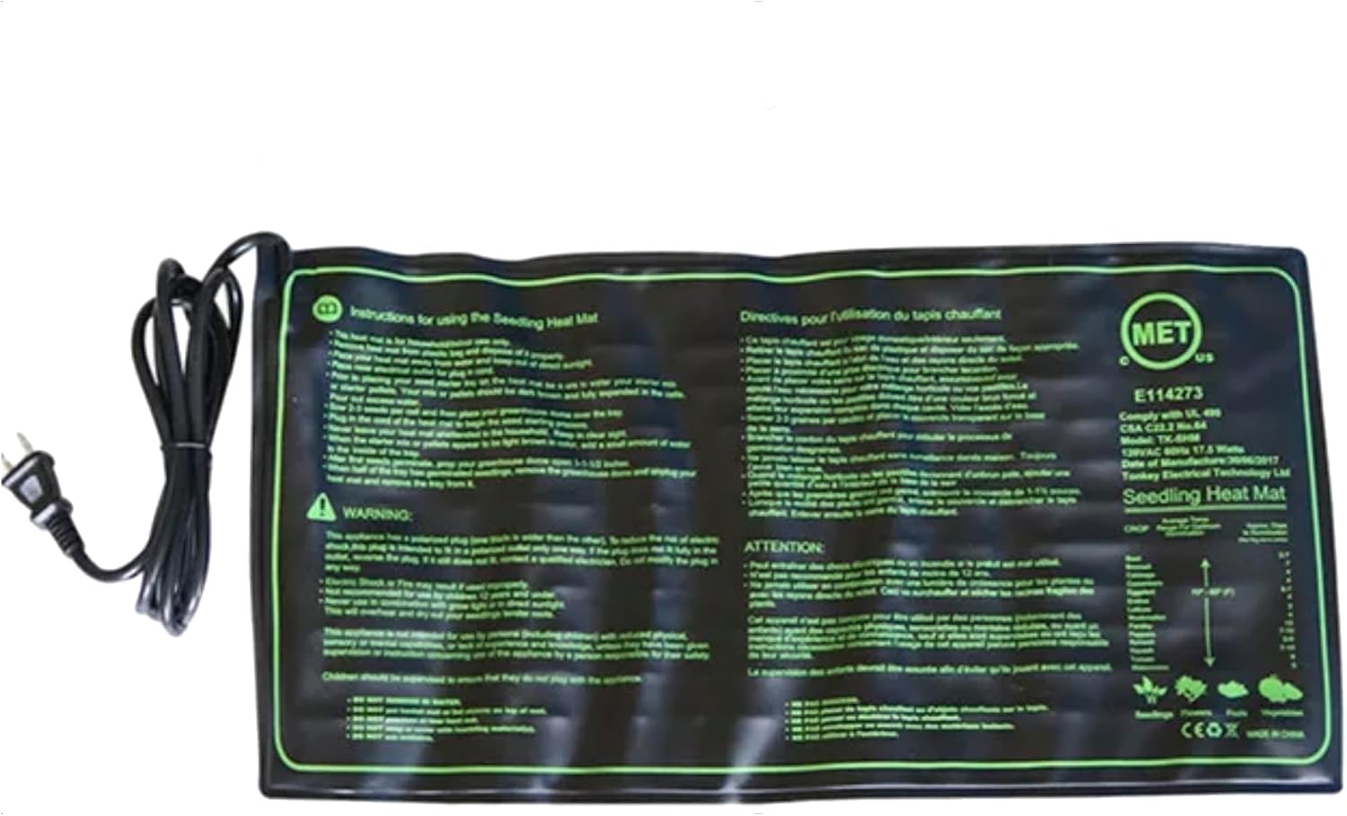 Drip Depot Seedling Starter Heat Mat, 120V