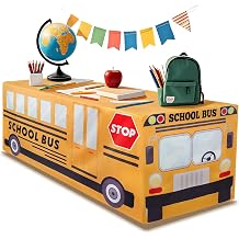 4FT School Bus Tablecloths School Bus Theme Table Cover for School Kindergarten Back to School Birthday Party Decorations