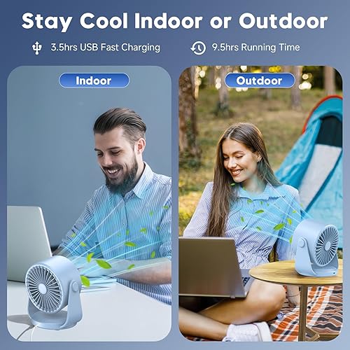 Miniatura 2 de Ventilador de escritorio, ventilador de mesa turbo para dormitorio, pantalla digital de 100 velocidades, bajo ruido, inclinación ajustable de 105,