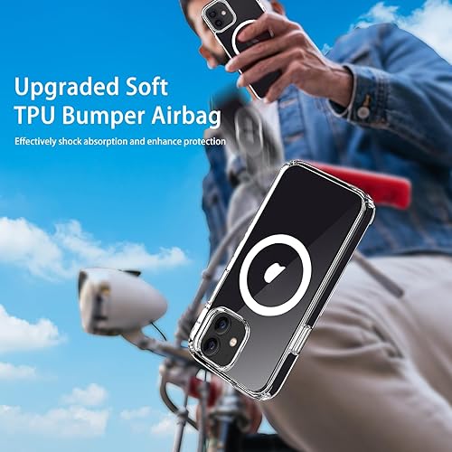 Miniatura 7 de Hsefo Funda magnética para iPhone 12 Mini, compatible con carga inalámbrica MagSafe, translúcida antiarañazos, a prueba de golpes, delgada,