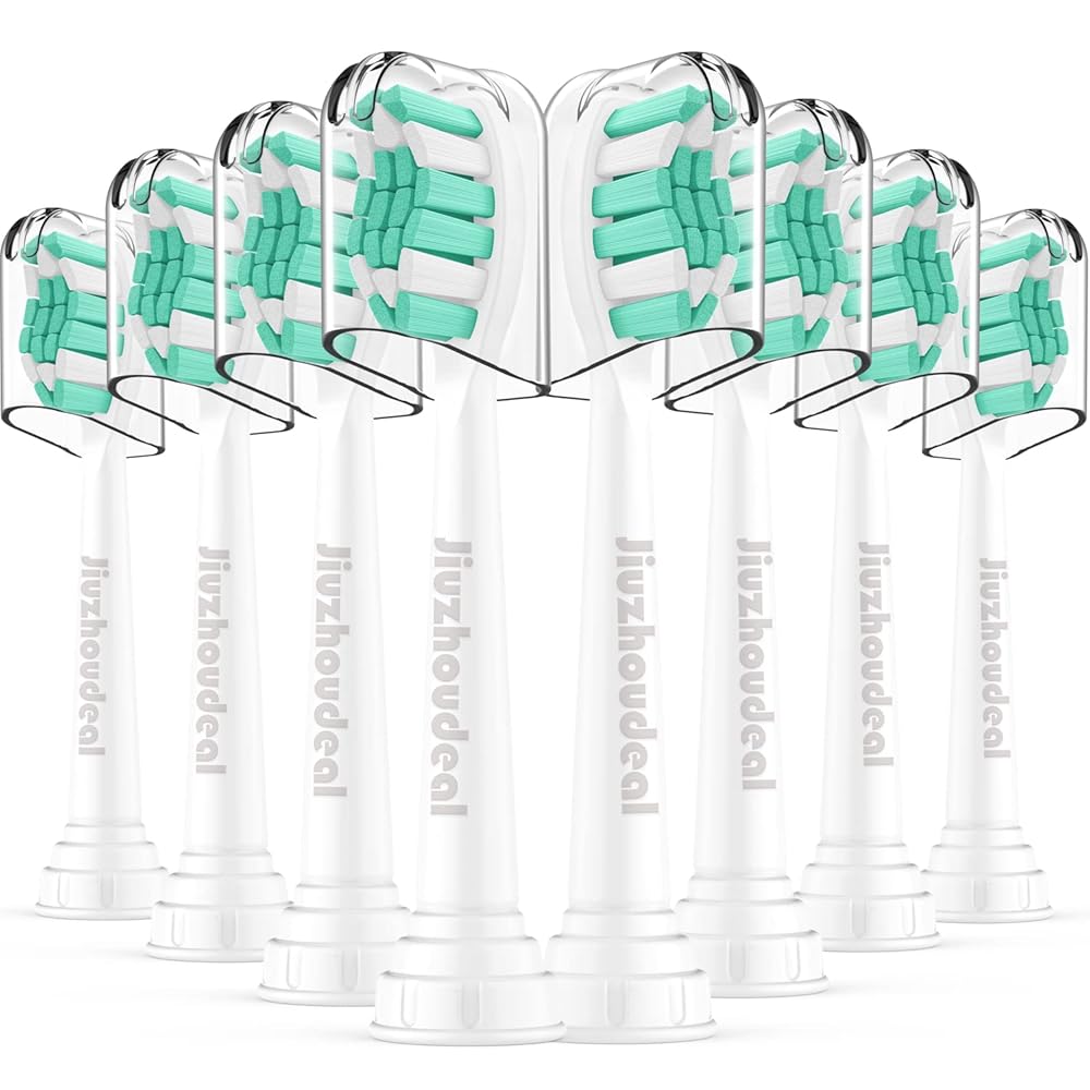 Jiuzhoudeal Replacement Toothbrush Heads Compatible with Philips Sonicare C2 Plaque Control Protective Clean 4100 5100 6100 Electric Toothbrush, 8-Pack Sonic Brush Heads