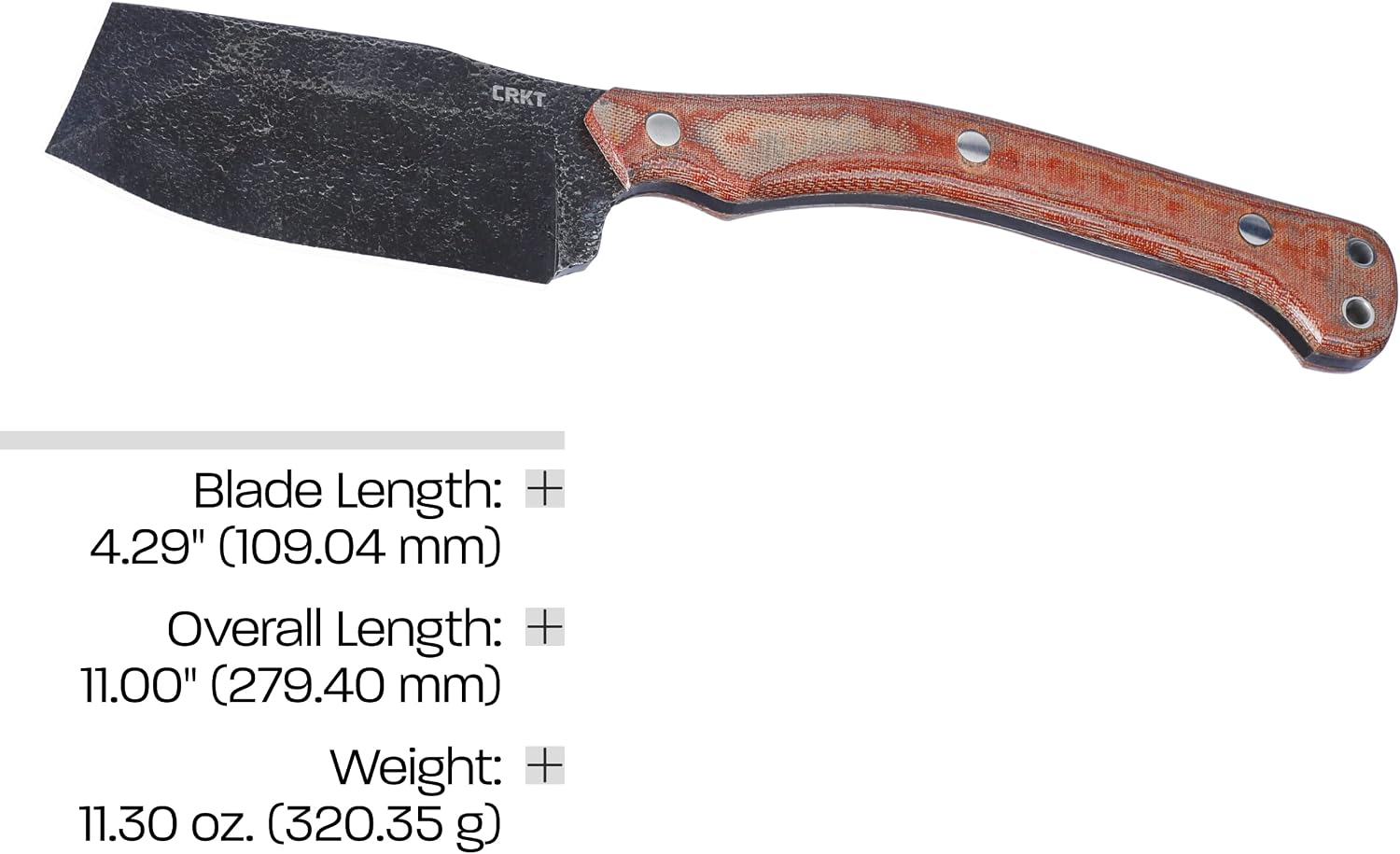 CRKT Razel Nax Fixed Blade Knife with Sheath: 1075 Carbon Steel Plain Edge Blade, Micarta Handle, 2014