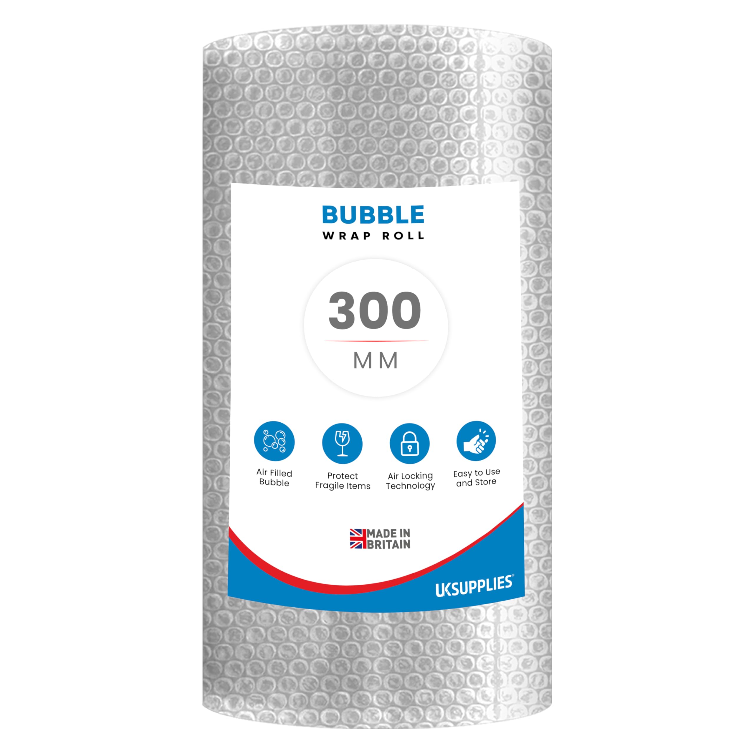 UK SUPPLIES LIMITED Strong Bubble Wrap (Pick Any Size) Lightweight Packing Bubble Wrap Roll for Shipping Packaging & Moving House Essentials Protecting Packing Wrap Air Bubble Packaging 300MM x 10M