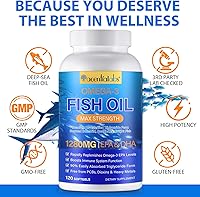 Vista 5 de Suplementos Omega 3 de aceite de pescado, cápsulas blandas de aceite de pescado, ácidos grasos que incluyen EPA y DHA para mujeres y hombres, 120
