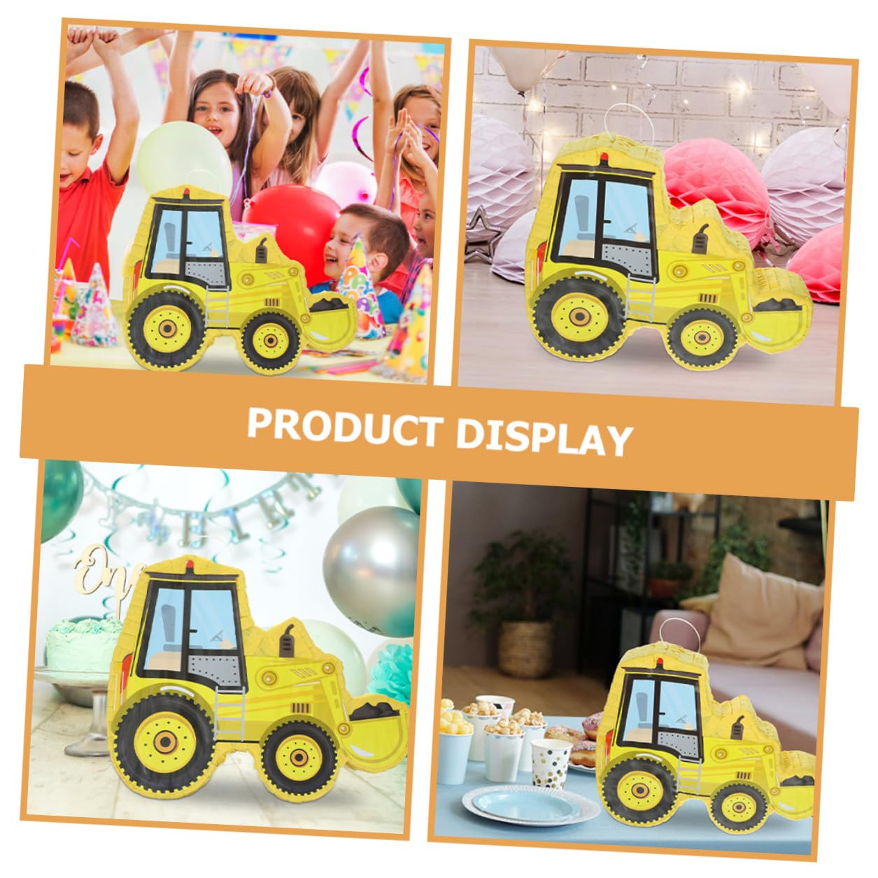 TOYANDONA Piñata para Fiesta Infantil Set de Papel Hecha a Mano de Excavadora de Forma Creativa Adecuado para Celebraciones y Cumpleaños