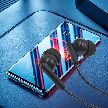 102 Wired Earphone Clear Ergonomic PVC 3.5mm Moving Coil In-ear Earbud Headphone for Phone Valentine's Day/Mother's Day/Wedding/Anniversary/Party/Graduation/Christmas/Birthday Gifts - Black