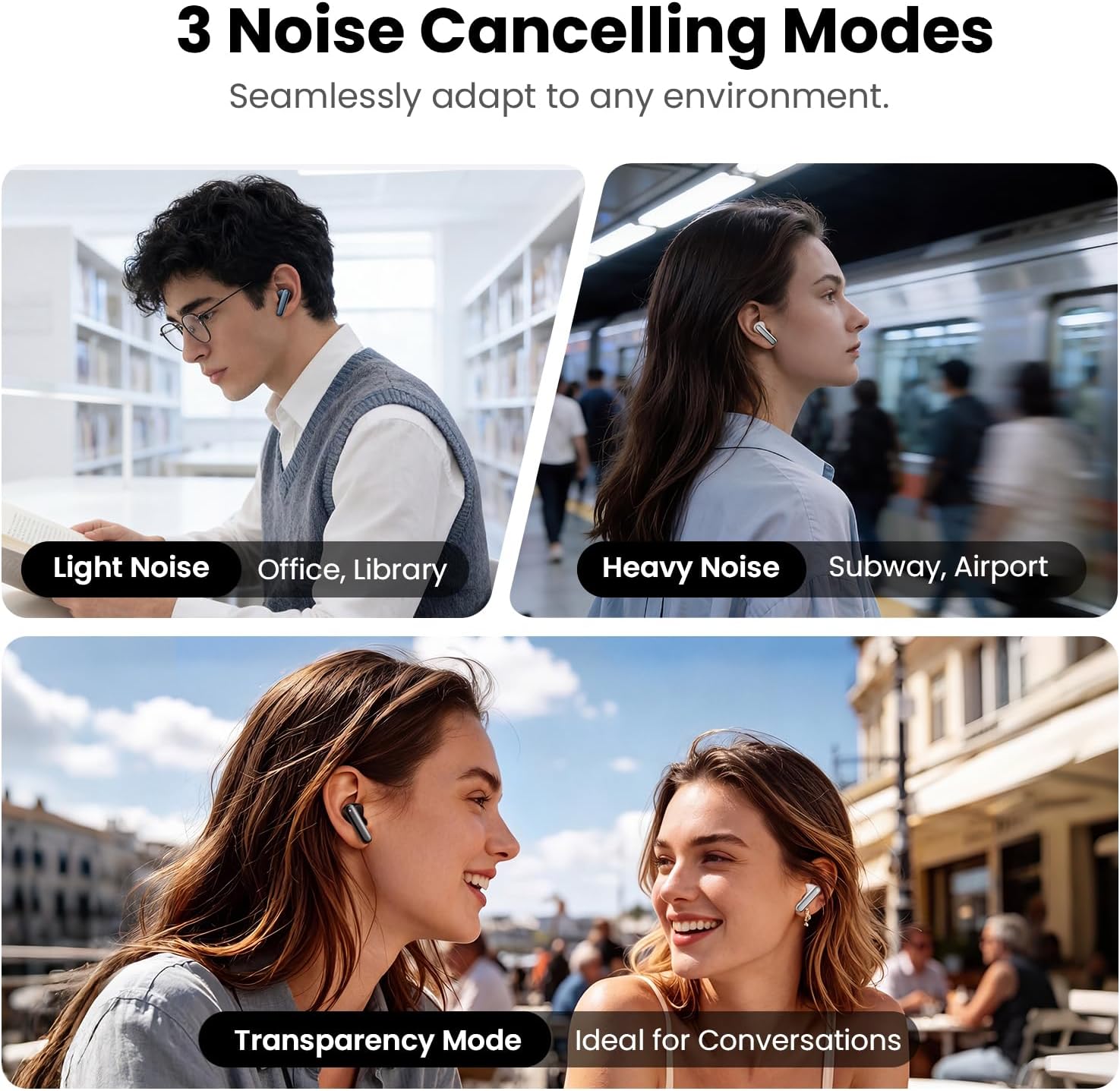HAYLOU Flowbuds N50 Wireless Earbuds, 54dB ANC, Hi-Res Audio, 32H, IPX5 image 5