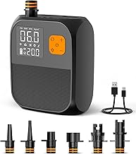 Electric Paddle Board Pump Portable MAX 25PSI - 2025 New Rechargeable Battery-Powered Dual-Stage Inflation, LED Screen - Auto Off SUP Air Pump for Paddleboards, Kayaks, Boats, Tent, Kite Wings