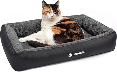 Thermotex Far Infrared Heated Pet Bed - Heated Cat & Dog Bed for Pain Relief & Arthritis - Therapeutic Heat Pad for Elderly Pet Support & Relaxation - Machine Washable