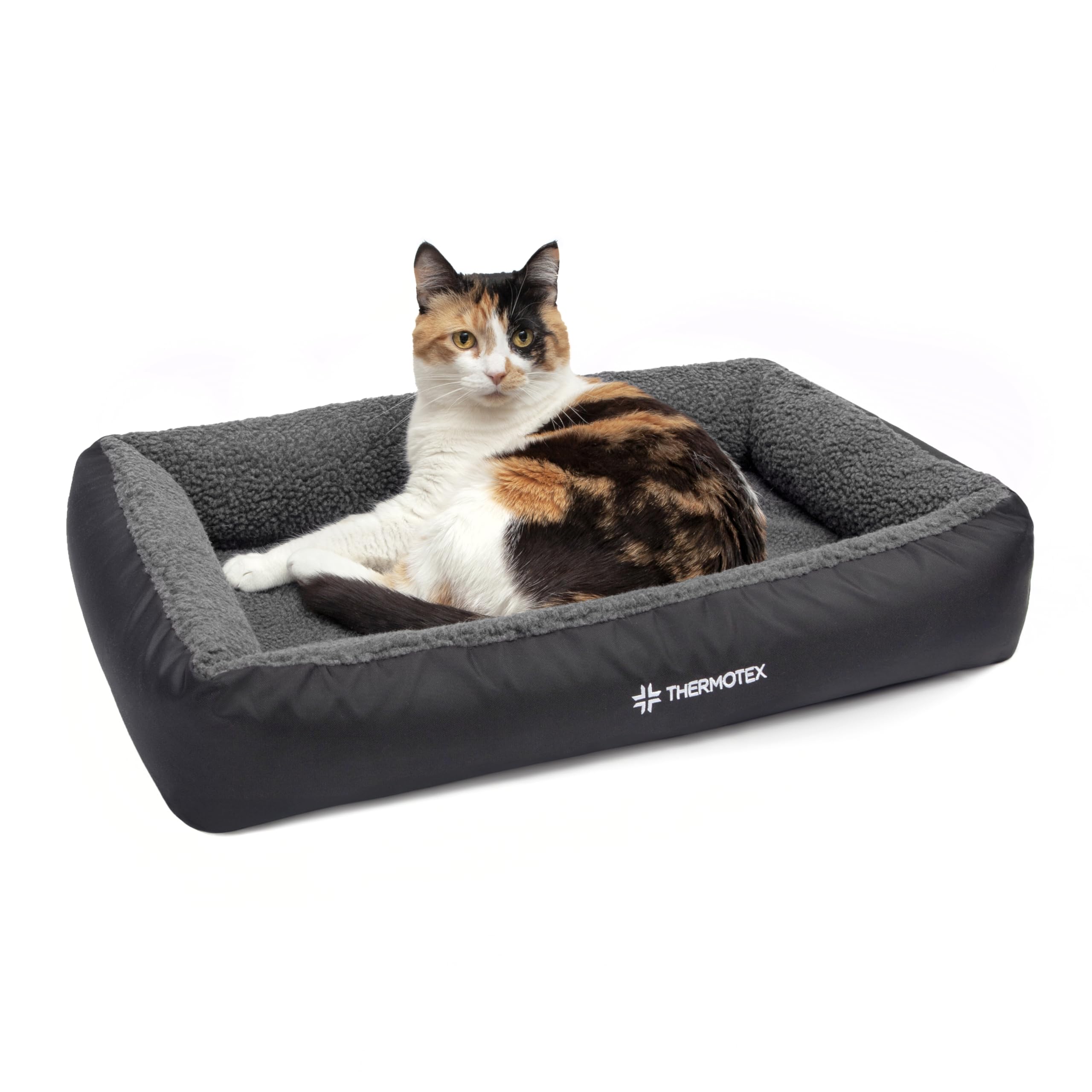 Thermotex Far Infrared Heated Pet Bed - Heated Cat & Dog Bed for Pain Relief & Arthritis - Therapeutic Heat Pad for Elderly Pet Support & Relaxation - Machine Washable