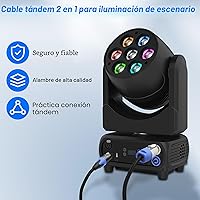 Vista 6 de XMSJSIY PowerCon/XLR Cable de enlace combinado de audio de 16 AWG, 3 pines, entrada de CA PowerCon a salida y cable combinado de audio XLR macho a