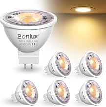 Bonlux LED Bulbs GU5.3 12V, MR16 LED Recessed Ceiling Light Amber 2200K LED Portholes 5W Equivalent to 50W 60W, Ceiling Bulb Beam Angle 38° Non-Dimmable 6 Units