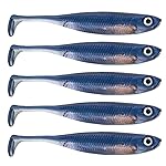 QualyQualy Soft Plastic Swimbait Paddle Tail Shad Lure Soft Bass Shad Bait Minnow Paddle Tail Swim Bait for Bass Trout Walleye Crappie - 2.75in, 3.14in, 3.94in, 5in