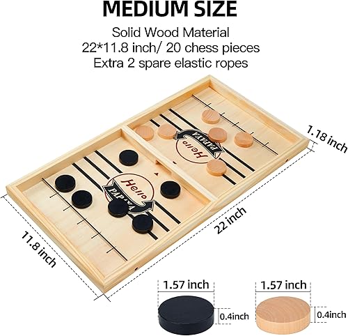 Miniatura 3 de Juego de disco de cabestrillo rápido,Juego de disparo de hockey de madera, juego de ganador de mesa de futbolín,Juego de tirachinas de batalla de