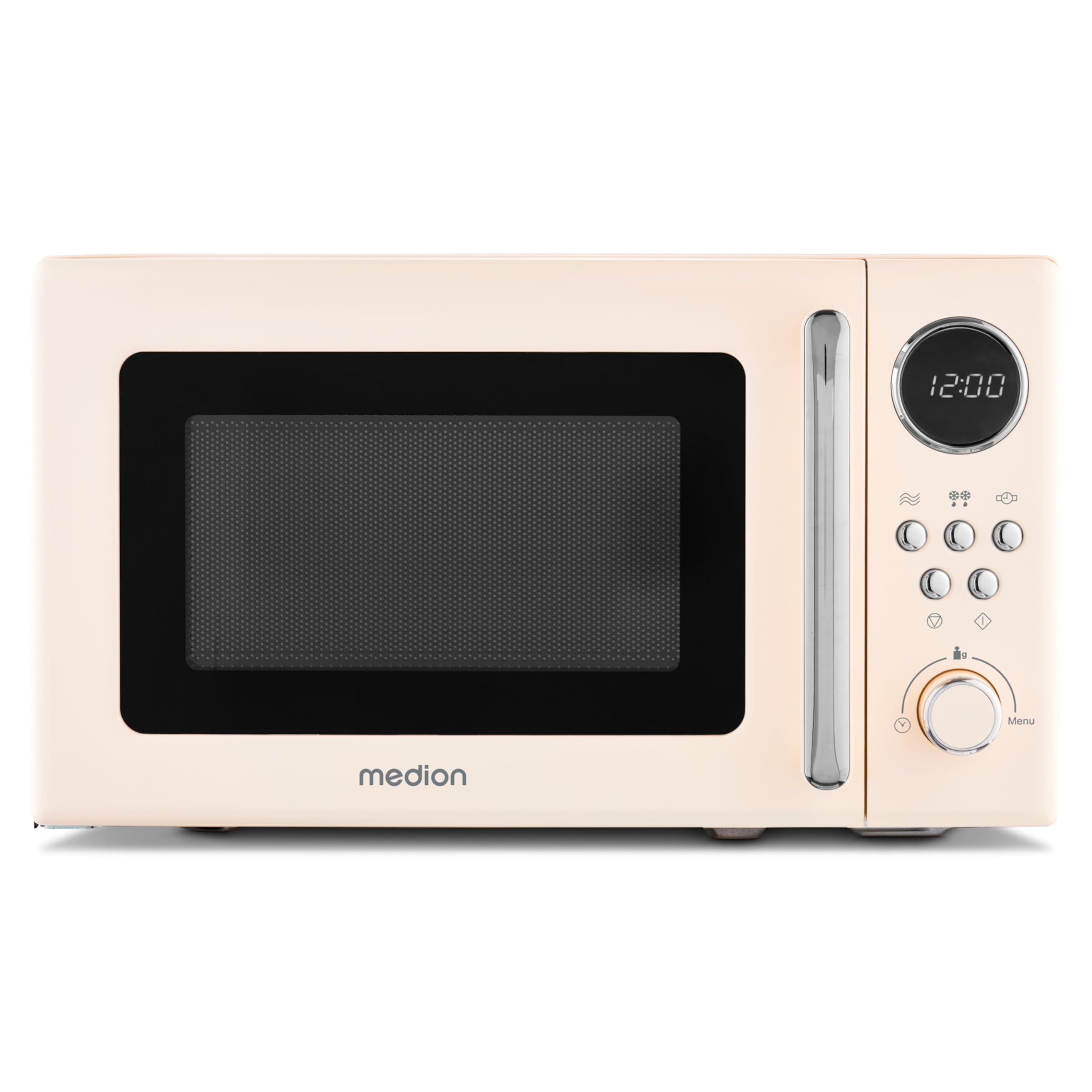 MEDION Retro Mikrowelle 20 Liter 800 Watt 5 Stufen 8 Automatikprogramme beige