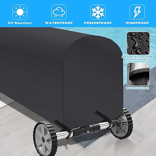 Miniatura 4 de Woanger Cubierta de carrete de manta solar para piscina, impermeable, resistente a los rayos UV, cubierta de carrete solar para piscina enterrada