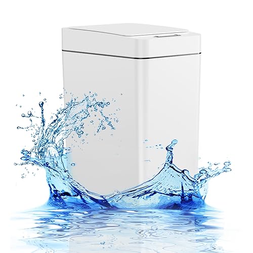HABANN Basurero inteligente de 2.6 galones con tapa, sensor de movimiento infrarrojo, impermeable, estrecho, pequeño, para cocina, baño, oficina,