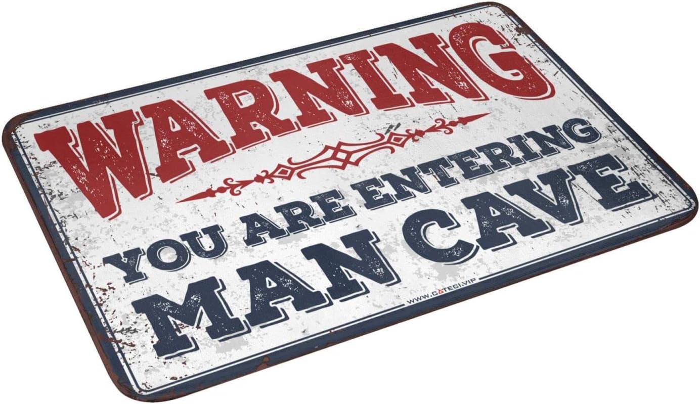 Fall Kitchen Rugs and Mats Warning You are Entering Man Cave Rug Fall Door Mat Outdoor Gifts for Home Decor(65X90CM)