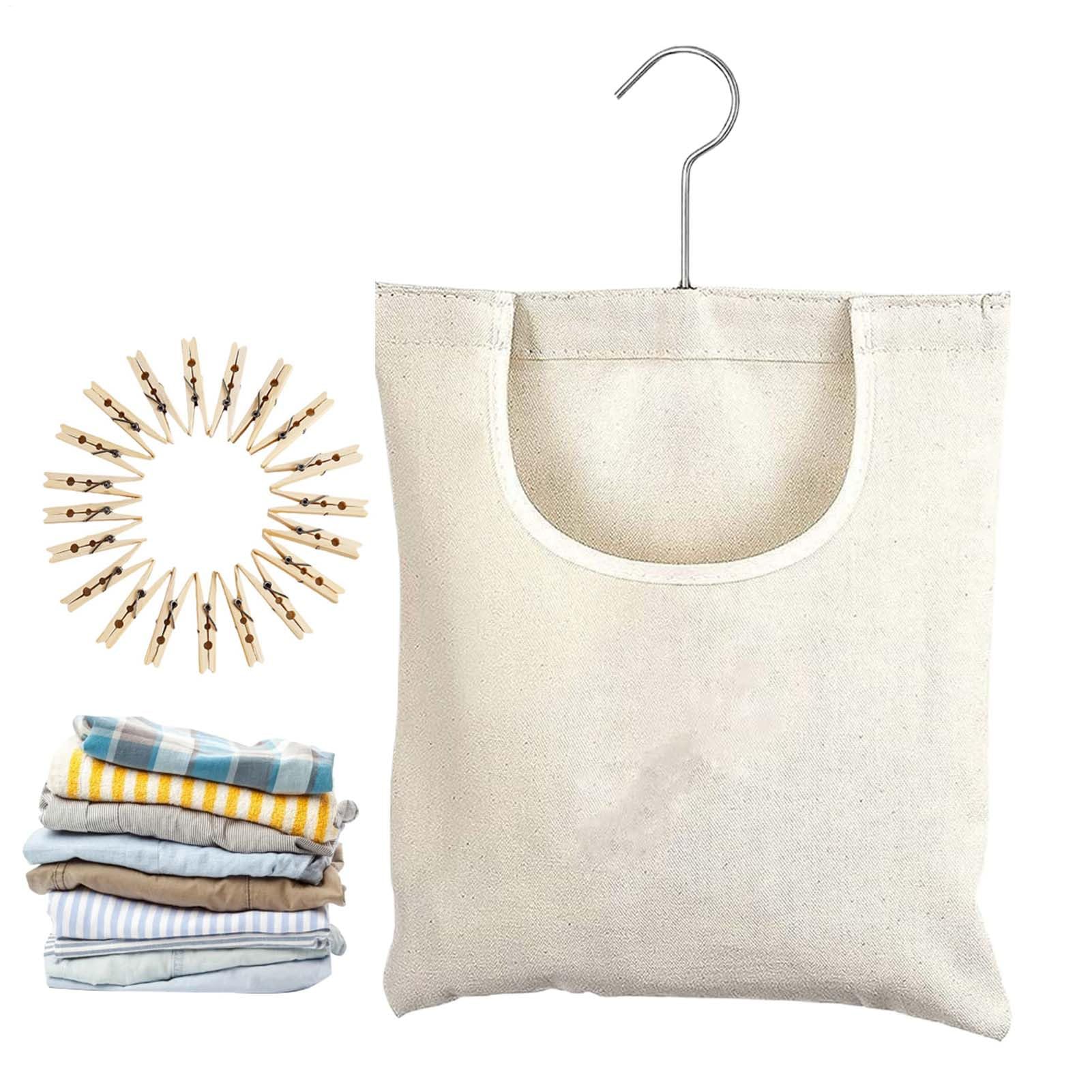 Sac à linge robuste à suspendre avec pinces pour serviette et pull