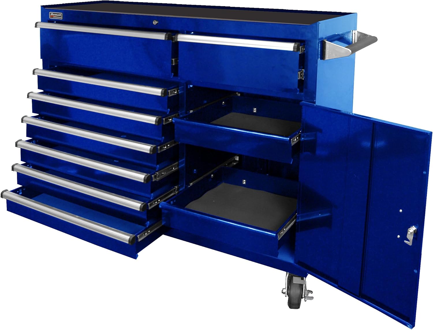 Homak H2PRO Series 56-Inch 8-Drawer with 2-Drawer Compartment Roller, Blue, BL04056082