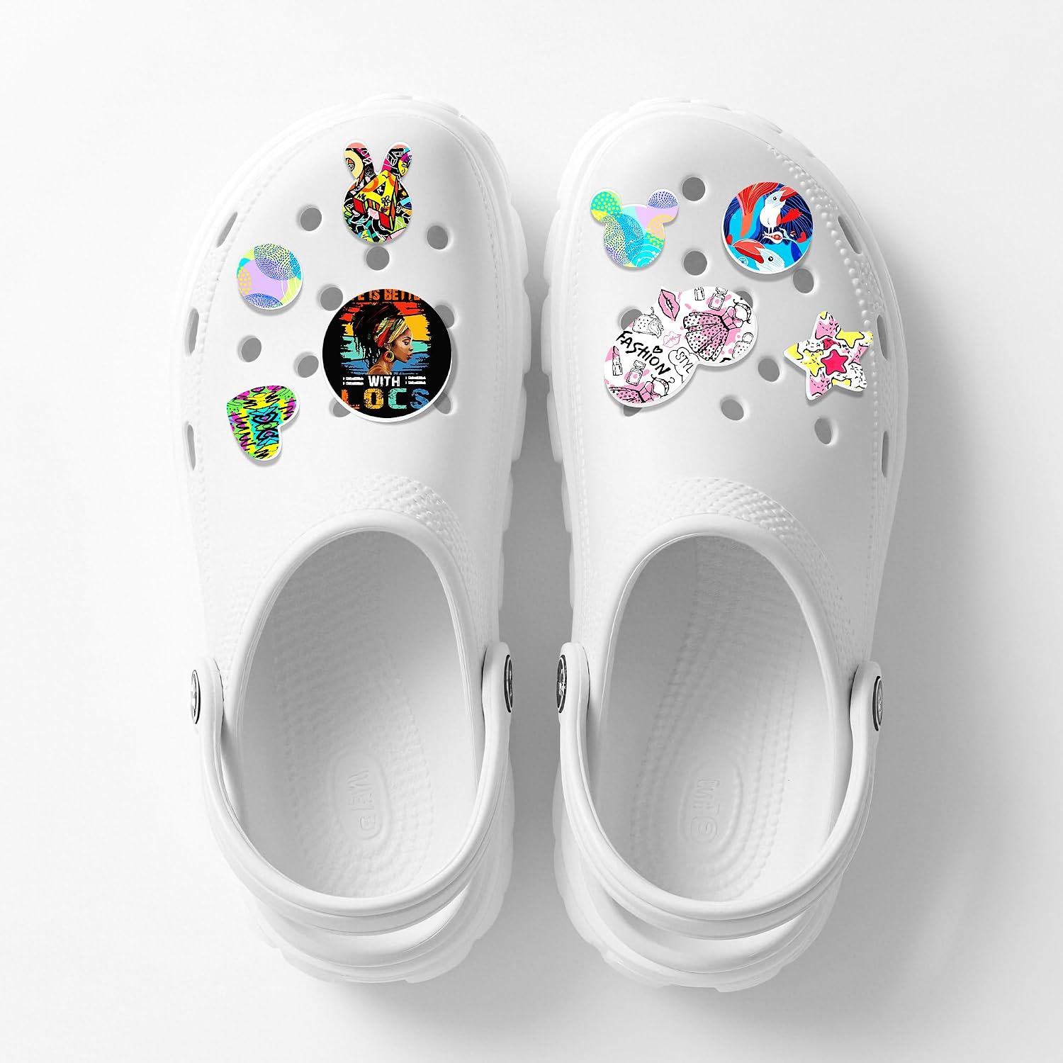 AOUXSEEM Sublimation Shoes Charm Blanks, 60 Sets Heat Transfer Supplies, Shoe Decorations for DIY Custom Clog Pins Kit, Gifts for Women (PVC)