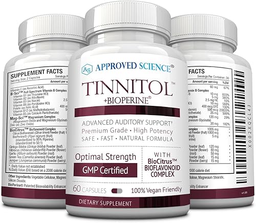 Miniatura 4 de Approved Science Tinnitol - Suplemento de apoyo para el tinnitus - Alivia el zumbido en los oídos - Aumenta la salud del oído interno - 60 cápsulas