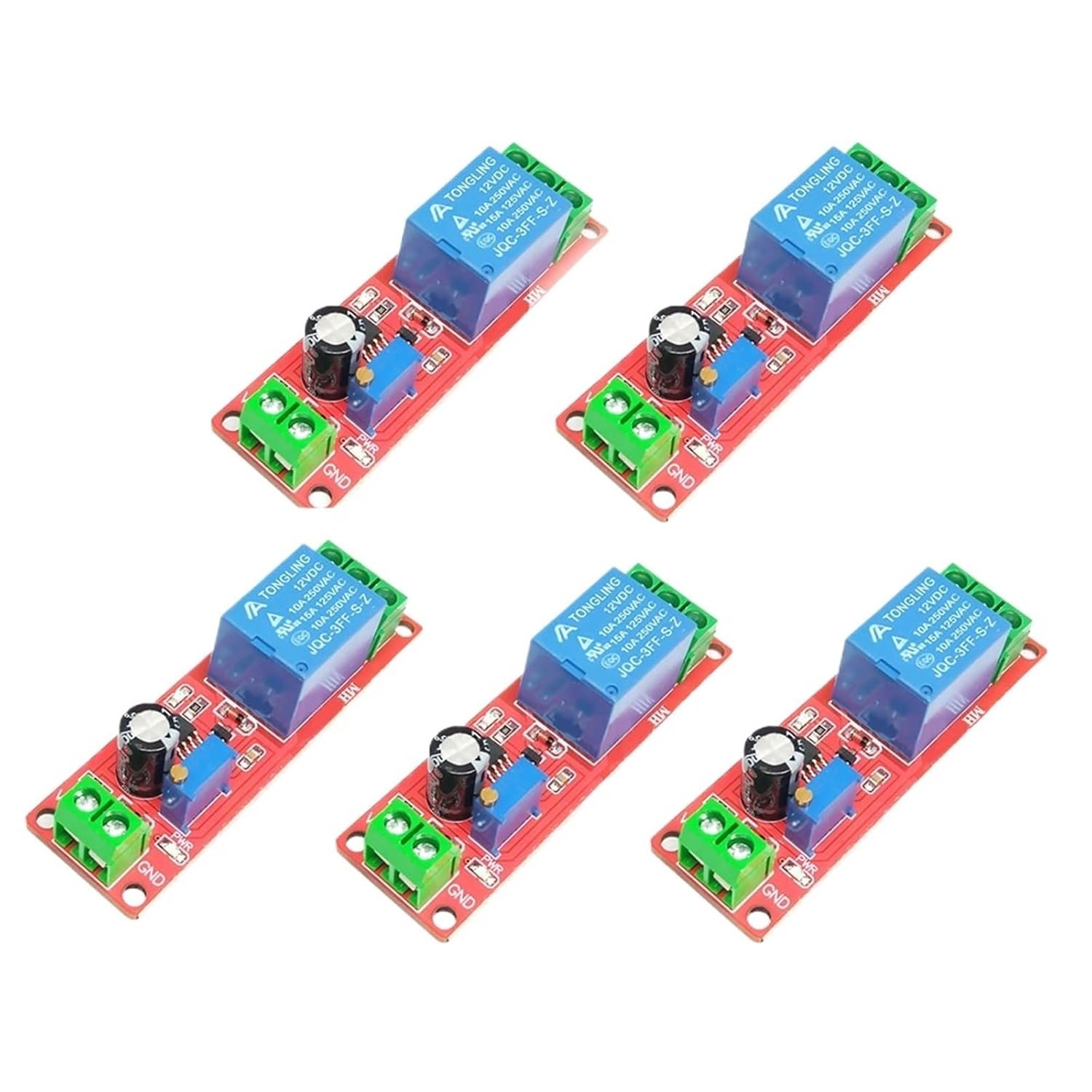 DC 12V Time Delay Relay Module NE555 Time Relay Shield Timer Control Switch Module 5PCS